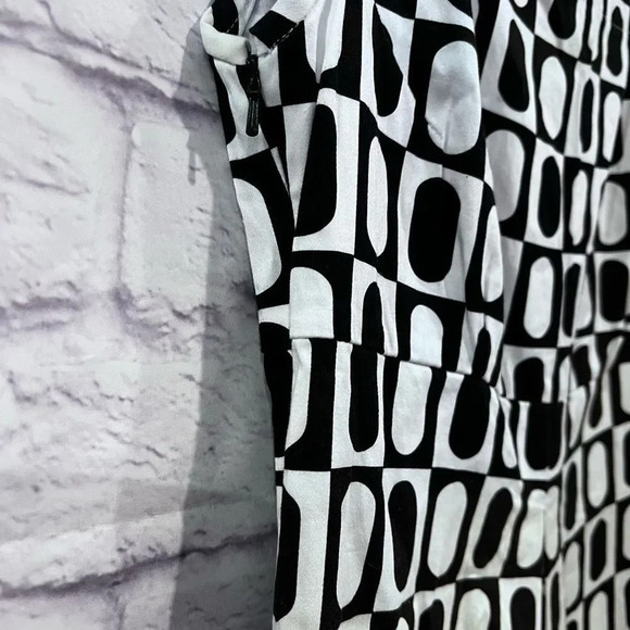 Jessica Howard Black & White Geometric Design Sleeveless Dress‎ - Picture 4 of 7
